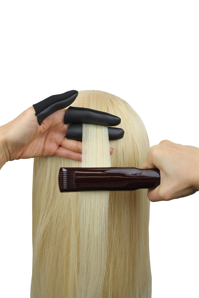JATAI Heat Shield, Professional High Heat Resistant Finger Protection Guards for Curling & Flat Irons, Wands, Blow Dryers (M/L - Thumb Wider Than 3/4" (2cm), Black, 3 Count - Image 5